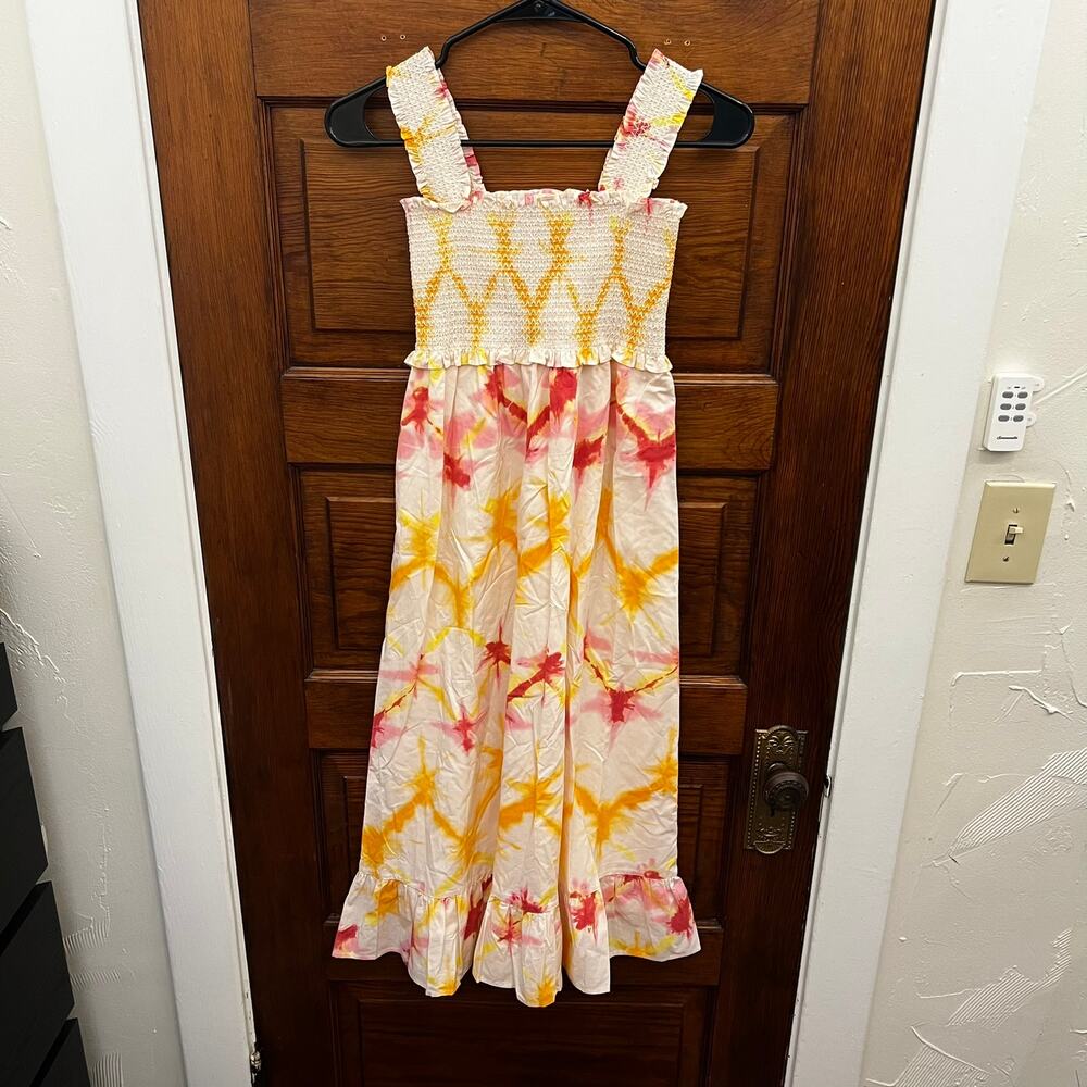 Rails Rumi Dress Diamond Tie Dye size XS $188 Yellow Orange Pink NWOT's